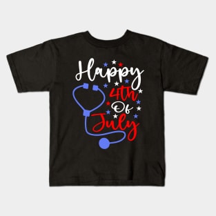 Happy 4th Of July Nurse Kids T-Shirt